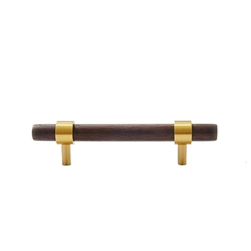 EUETVEXERK Messing und Walnussholz Kleiderschrank Türgriffe Moderner Luxusschrank Weinschrank Schuhschrank Nordische Schublade Einloch Goldgriffe Schranktürgriff(96mm-hole spacing) von EUETVEXERK