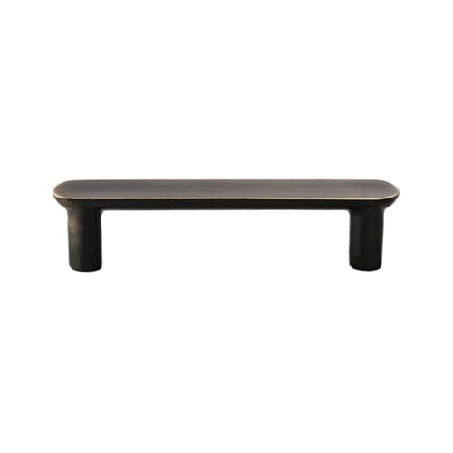 EUETVEXERK Moderne Schlichtheit Möbelgriffe aus massivem Messing for Schlafzimmer, Kleiderschrank, Kommode, Schubladengriffe, luxuriöse Küchenschränke Schranktürgriff(Coffee-96mm) von EUETVEXERK