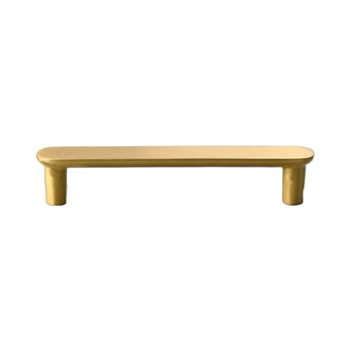 EUETVEXERK Moderne Schlichtheit Möbelgriffe aus massivem Messing for Schlafzimmer, Kleiderschrank, Kommode, Schubladengriffe, luxuriöse Küchenschränke Schranktürgriff(Gold-128mm) von EUETVEXERK