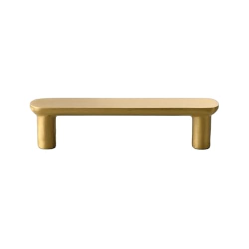 EUETVEXERK Moderne Schlichtheit Möbelgriffe aus massivem Messing for Schlafzimmer, Kleiderschrank, Kommode, Schubladengriffe, luxuriöse Küchenschränke Schranktürgriff(Gold-96mm) von EUETVEXERK