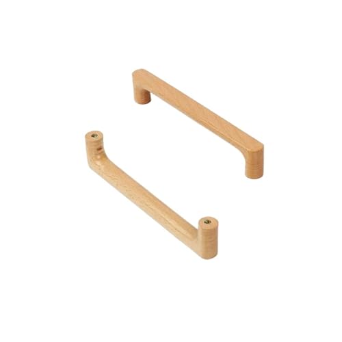 EUETVEXERK Nordischer Holzschrankgriff, Schranktürknopf und Griff, Küchenschubladengriffe, Kleiderschranktürgriffe for Möbelbeschläge Schranktürgriff(Beech-160mm) von EUETVEXERK