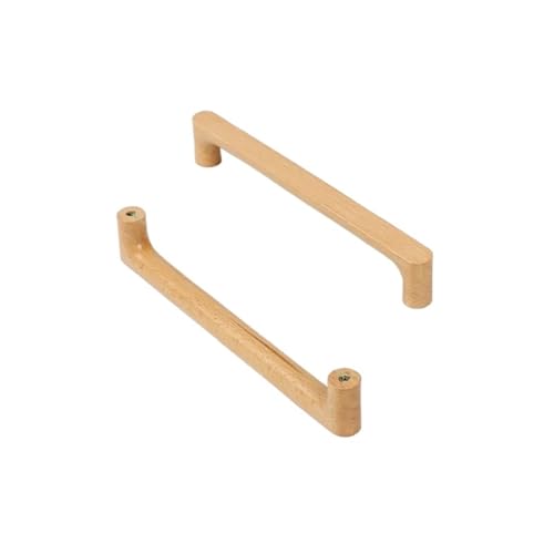 EUETVEXERK Nordischer Holzschrankgriff, Schranktürknopf und Griff, Küchenschubladengriffe, Kleiderschranktürgriffe for Möbelbeschläge Schranktürgriff(Beech-192mm) von EUETVEXERK