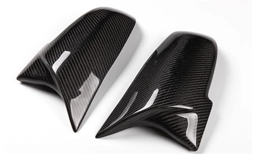 EUETVEXERK Passend for BMW 1 2 3 4 X-Serie Rückansicht Seitenspiegelabdeckung F20 F21 F22 F23 F30 F32 F36 X1 E84 F87 M2 Zubehör for Kohlefasermuster Auto-Rückspiegel(Carbon Grain Black) von EUETVEXERK