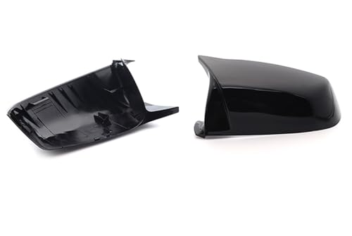 EUETVEXERK Passend for BMW 5 6 7er E60 E61 E63 E64 F06 F07 F10 F11 F13 F01-F04, Carbonfasermuster, schwarze Seitenflügel-Rückspiegel-Abdeckkappe Auto-Rückspiegel(Bright Black) von EUETVEXERK