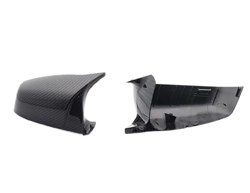 EUETVEXERK Passend for BMW 5 6 7er E60 E61 E63 E64 F06 F07 F10 F11 F13 F01-F04, Carbonfasermuster, schwarze Seitenflügel-Rückspiegel-Abdeckkappe Auto-Rückspiegel(Carbon Fiber Look) von EUETVEXERK