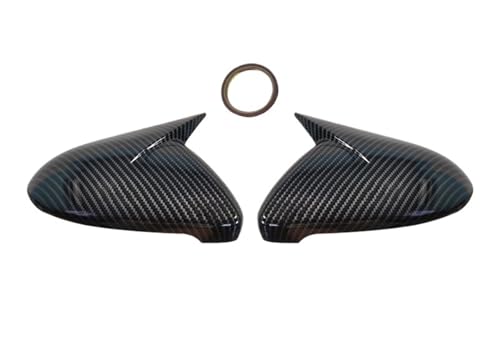 EUETVEXERK Passend for VW GOLF 7 MK7 MK7.5 R GTI 2014-2019 Auto-Rückspiegelabdeckung, Hornflügelkappe, Außentür-Rückspiegelgehäuse, Zieraufkleber Auto-Rückspiegel(Carbon fiber pattern) von EUETVEXERK