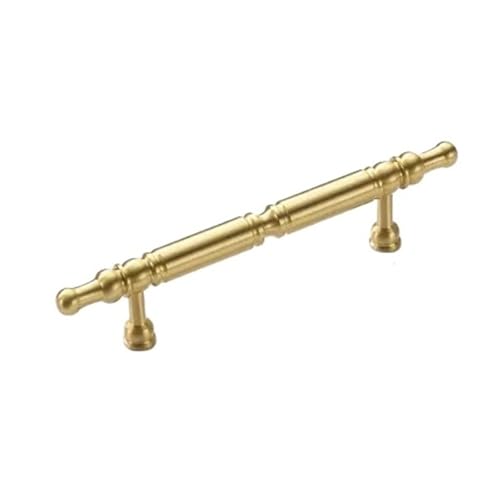 EUETVEXERK Reines Kupfer Amerikanische Moderne Einloch-Möbelgriffe Gold Luxus Schubladen Küche Badezimmer Kleiderschrank Schrank Türgriffe Messing Schranktürgriff(6819-128,10 Pcs) von EUETVEXERK