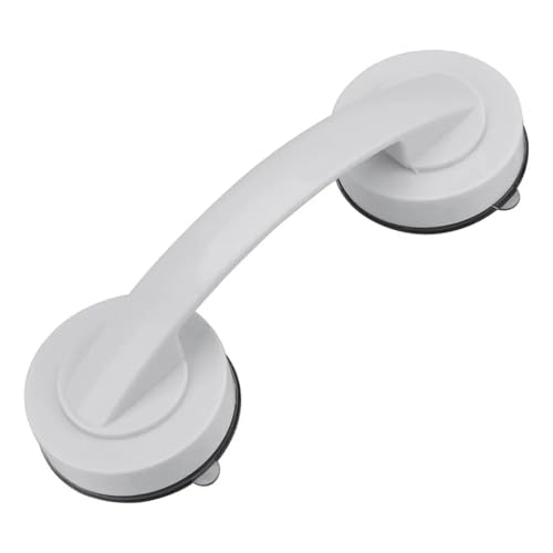 EUETVEXERK Rutschfester Handlauf for Saugnapf, kein Bohren, Duschgriff bietet sicheren Halt for sicheres Greifen in der Badezimmer-Badewanne, Glastür Schranktürgriff(White L) von EUETVEXERK