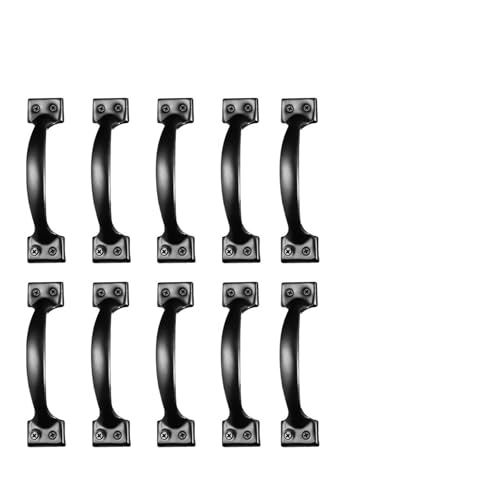 EUETVEXERK Türgriffe Griffe Zugknöpfe Schrank Schubladengriffe Scheunenschrankknopf Kommode Schiebemöbel aus schwarzem Metall und Eisen Schranktürgriff(Black 10pcs) von EUETVEXERK