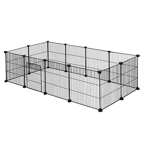 EUGAD Freilaufgehege Kaninchen, Meerschweinchen Gehege, Gehege für Kleintiere, Kleintiergehege, Freigehege für Kaninchen, Hamster, Schildkröten Hasenstall innen inkl. Tür DIY 142x72x36cm von EUGAD