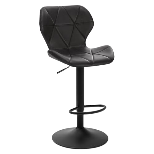 EUGAD 1X Barhocker Barstuhl Bistrohocker Tresenhocker Retro höhenverstellbar und drenbar mit Rückenlehne aus Kunstleder Stahl, Anthrazit, 0665BY-1 EUGAD 1X Barhocker Barstuhl Bistrohocker Tresenhocker Retro höhenverstellbar und drenbar mit Rückenlehne aus Kunstleder Stahl, Anthrazit, 0665BY-1 von EUGAD