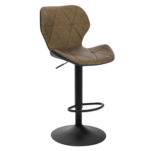 EUGAD 1X Barhocker Barstuhl Bistrohocker Tresenhocker Retro höhenverstellbar und drenbar mit Rückenlehne aus Kunstleder Stahl, Dunkelbraun, 0663BY-1 EUGAD 1X Barhocker Barstuhl Bistrohocker Tresenhocker Retro höhenverstellbar und drenbar mit Rückenlehne aus Kunstleder Stahl, Dunkelbraun, 0663BY-1 von EUGAD