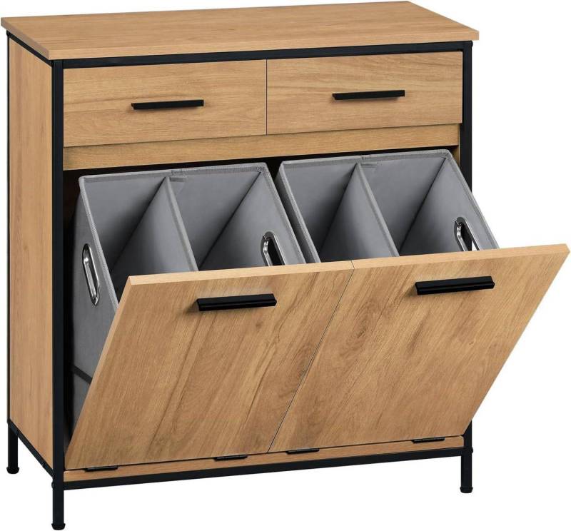 EUGAD Badkommode (1 St), Badezimmerschrank mit 2 faltbaren Wäschesäcken von EUGAD