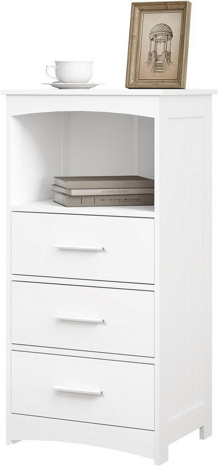 EUGAD Badkommode (1 St), Badezimmerschrank mit 3 Schubladen 1 offenem Fach von EUGAD