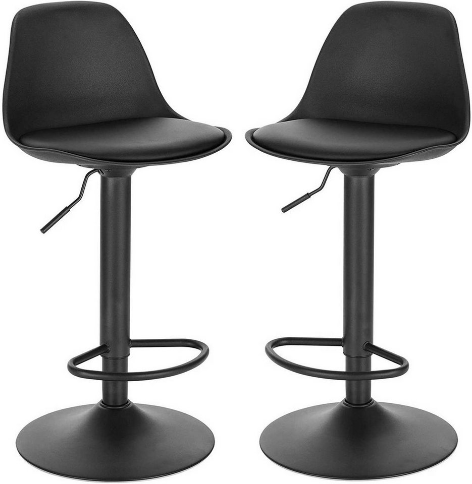 EUGAD Barhocker (2 St), 2er Set Gepolsterter Drehhocker mit Luftheber-Design, Kunstleder von EUGAD