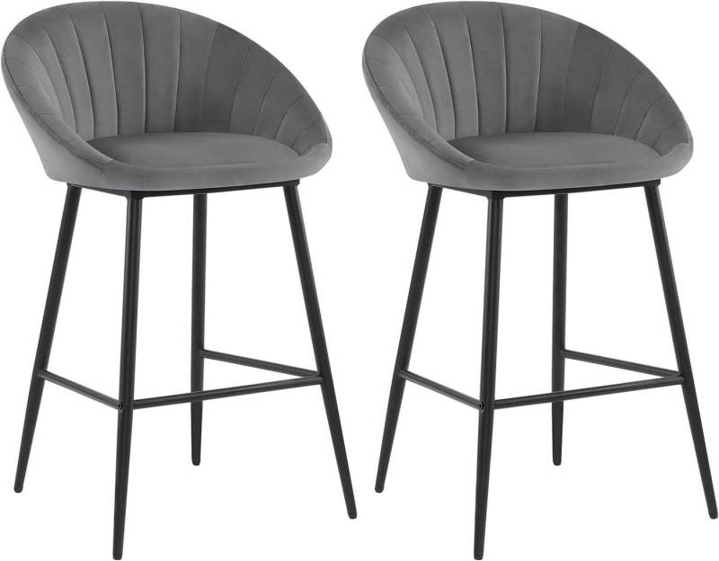 EUGAD Barhocker (2 St., 2er), gepolstert, Samt, mit Metallbeinen, Fußstütze von EUGAD