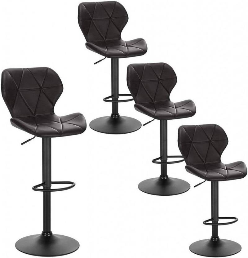 EUGAD Barhocker (4 St), Retro Tresenhocker, höhenverstellbar 360° Kunstleder von EUGAD