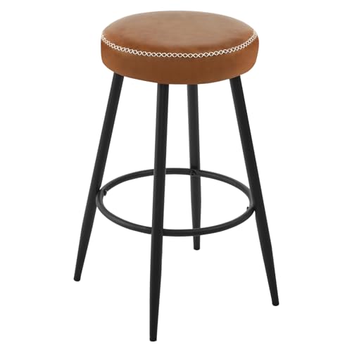 EUGAD Barhocker Einzeln Küchenhocker mit Fußstütze, Hocker Runder Sitzfläche Thekenstuhl mit Metallgestell, Tresenhocker Vintage-Kunstleder, für Bar Kücheninsel Bistro Küche, Braun, 1083BY-1 EUGAD Barhocker Einzeln Küchenhocker mit Fußstütze, Hocker Runder Sitzfläche Thekenstuhl mit Metallgestell, Tresenhocker Vintage-Kunstleder, für Bar Kücheninsel Bistro Küche, Braun, 1083BY-1 von EUGAD