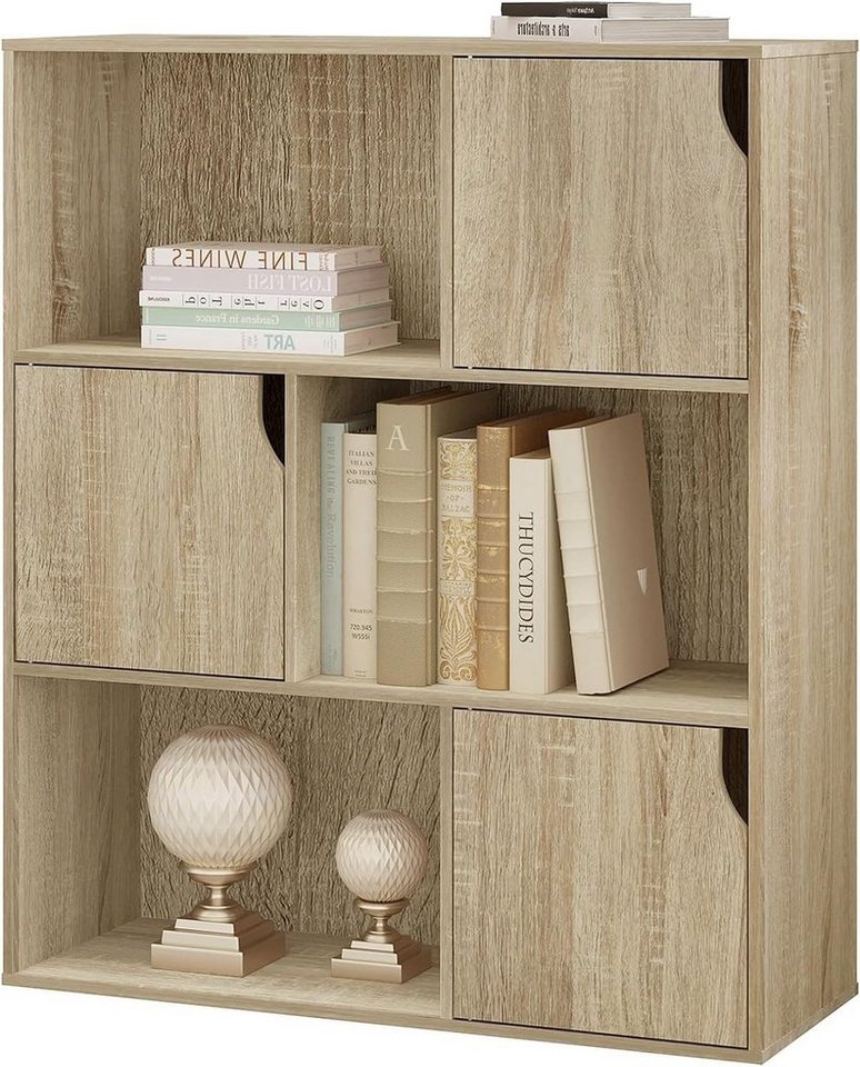 EUGAD Bücherregal, 1-tlg., Würfelregal mit Türen aus Holzwerkstoff von EUGAD