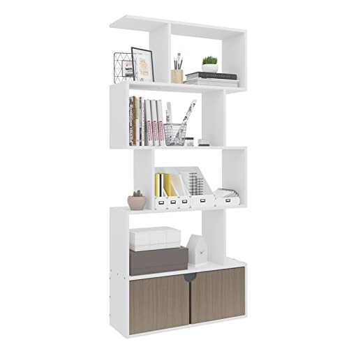 EUGAD Bücherregal Weiß, Standregal Bücherschrank Raumteiler Aktenregal Aufbewahrungsregal aus MDF Wohnzimmer Schlafzimmer 0067ZWJ von EUGAD