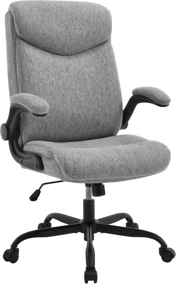 EUGAD Bürostuhl (1 St), Chefsessel, Drehstuhl mit Rollen, hochklappbare Armlehnen von EUGAD