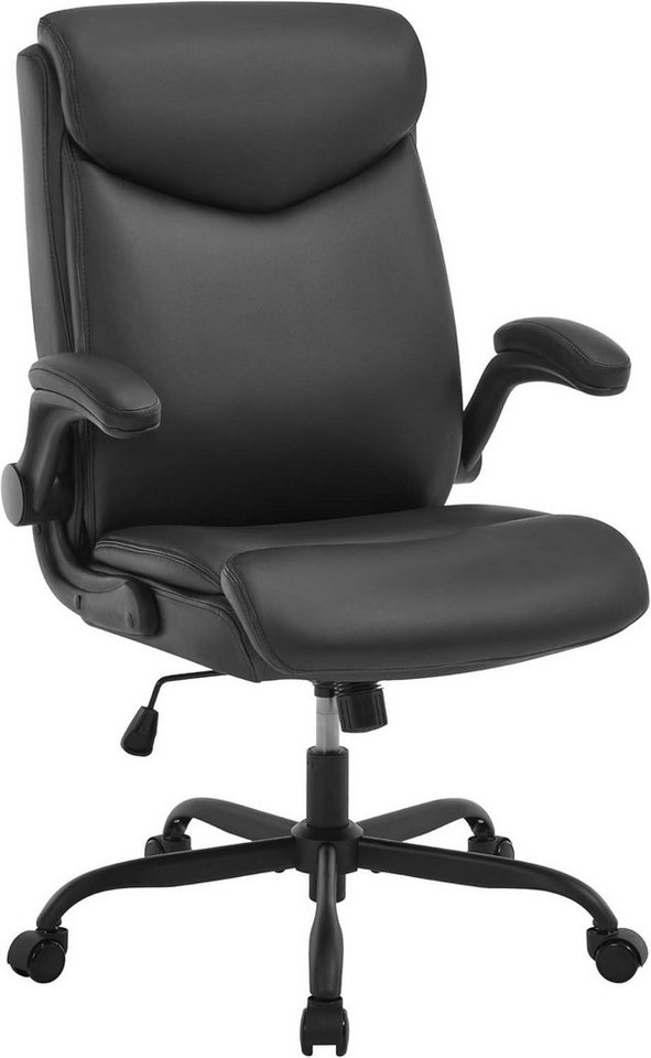 EUGAD Bürostuhl (1 St), Chefsessel, Drehstuhl mit Rollen, hochklappbare Armlehnen von EUGAD