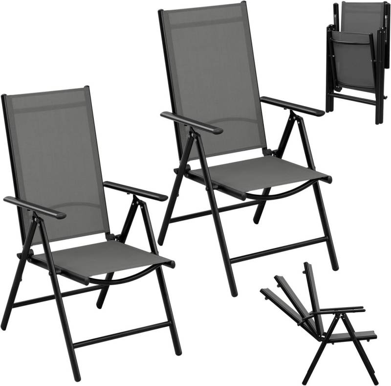 EUGAD Gartenstuhl (2 St), klappbar, 7-Fach verstellbare Rückenlehne, wetterfest von EUGAD