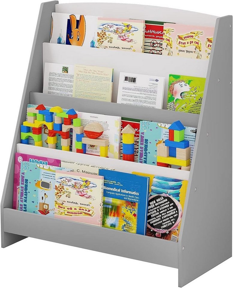 EUGAD Kinderregal, 1-tlg., Bücherregal mit 4 offenen Fächer aus MDF von EUGAD