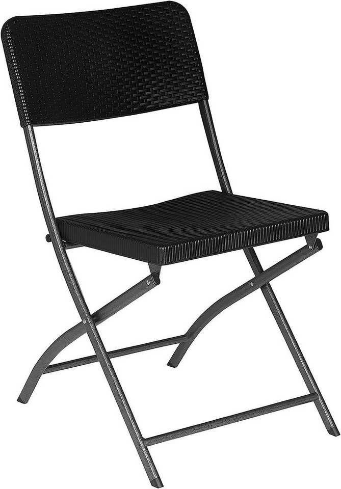 EUGAD Klappstuhl (1 St), Gartenstuhl Campingstuhl HDPE,59 x 81 x 46 cm,Schwarz von EUGAD