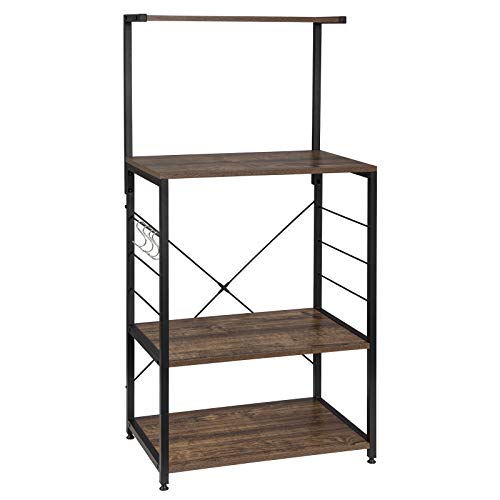 EUGAD Küchenregal Mikrowellenhalter Bäckerregal Standregal Multifunktionale Regal Industrie Design MDF Metall 60x40x123cm, Vintage von EUGAD