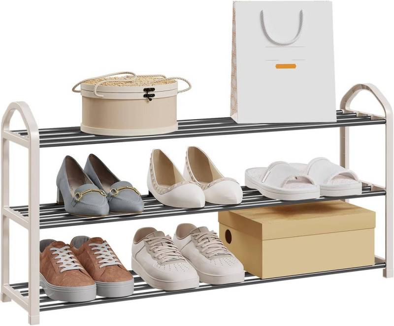 EUGAD Schuhregal, 1-tlg., 3-Ebenen–Metallrohrgestell, für Flur, Wohnzimmer, Schlafzimmer von EUGAD
