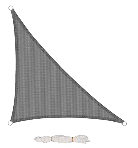 EUGAD Sonnensegel 200g/m² inkl Befestigungsseile Premium HDPE Wetterbeständig Atmungsaktiv Dreieck rechtwinklig,luftdurchlässig, wasserdurchlässig, für Terrasse, Garten, Balkon, Camping von EUGAD
