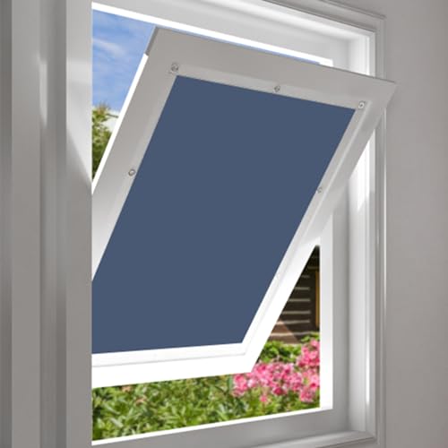 EUGAD Dachfenster Rollo 100% Verdunkelung Sonnenschutz Verdunklungsrollo ohne Bohren mit Saugnäpfen, Verdunklungsfolie für Fenster UV- und Hitzeschutz, Blau 96x115cm von EUGAD