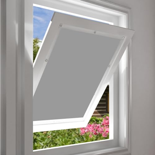 EUGAD Dachfenster Rollo 100% Verdunkelung Sonnenschutz Verdunklungsrollo ohne Bohren mit Saugnäpfen, Verdunklungsfolie für Fenster UV- und Hitzeschutz, Grau 76x115cm von EUGAD