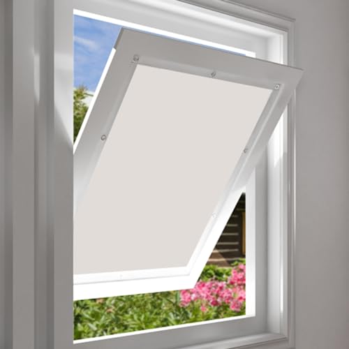EUGAD Dachfenster Rollo 100% Verdunkelung Sonnenschutz Verdunklungsrollo ohne Bohren mit Saugnäpfen, Verdunklungsfolie für Fenster UV- und Hitzeschutz, Beige 96x115cm von EUGAD