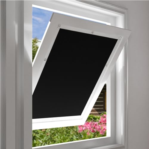 EUGAD Dachfenster Rollo 100% Verdunkelung Sonnenschutz Verdunklungsrollo ohne Bohren mit Saugnäpfen, Verdunklungsfolie für Fenster UV- und Hitzeschutz, Schwarz 48x73cm von EUGAD