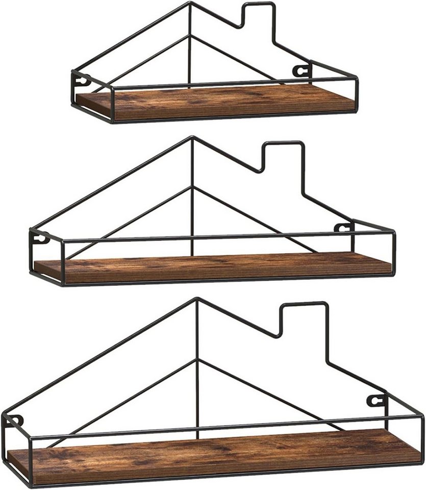 EUGAD Wandregal, 3-tlg., Schweberegal Industrial, Regalbrett für Wohnzimmer Küche von EUGAD
