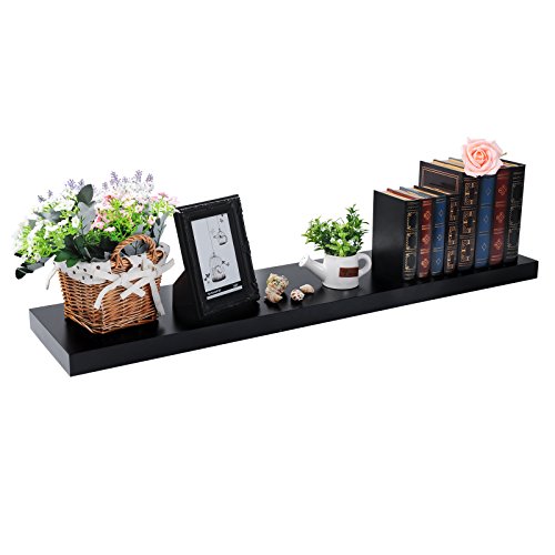 EUGAD Wandregal Schwarz 100cm, Wandboard Regalbrett mit Versteckten Haltern, für Wohnzimmer, Schlafzimmer, Küche & Büro, 0040QJ EUGAD Wandregal Schwarz 100cm, Wandboard Regalbrett mit Versteckten Haltern, für Wohnzimmer, Schlafzimmer, Küche & Büro, 0040QJ von EUGAD
