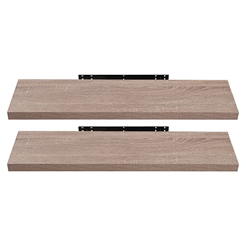 EUGAD Wandregal Wandboard 2er Set Hängeregal Holz Board Modern Eiche Gelb 100x22,9x3,8cm 0118QJ-2 von EUGAD