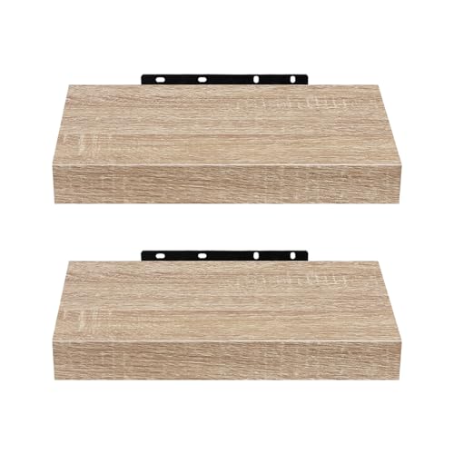 EUGAD Wandregal Wandboard 2er Set Hängeregal Holz Board Modern Eiche Gelb 25x23x3,8cm 0112QJ-2 von EUGAD