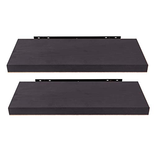 EUGAD Wandregal, Regal Wand 2er Set für Wohnzimmer/Büro, Hängeregal mit Bilderrahmen für Schlafzimmer Decor, 120cm Regalbrett Schmall,Schwarz Holzdeko von EUGAD