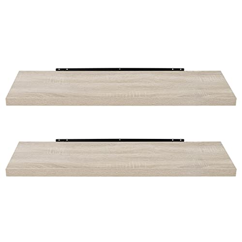 EUGAD Wandregal Wandboard 2er Set Hängeregal Holz Board Modern Sonoma Eiche 100x22,9x3,8cm 0041QJ-2 von EUGAD