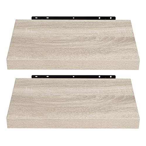 EUGAD Wandregal Wandboard 2er Set Hängeregal Holz Board Modern Sonoma Eiche 40x23x3,8cm 0083QJ-2 von EUGAD