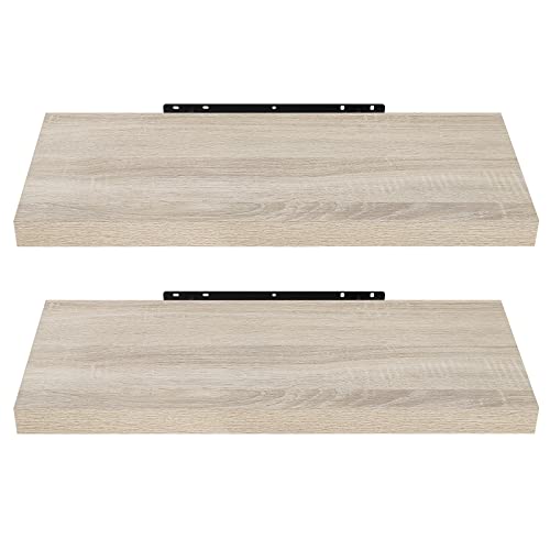 EUGAD Wandregal Wandboard 2er Set Hängeregal Holz Board Modern Sonoma Eiche 60x22,9x3,8cm 0051QJ-2 von EUGAD