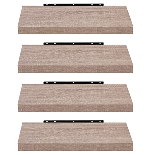 EUGAD Wandregal Wandboard 4er Set Hängeregal Holz Board Modern Eiche Gelb 60x22,9x3,8cm 0116QJ-4 von EUGAD