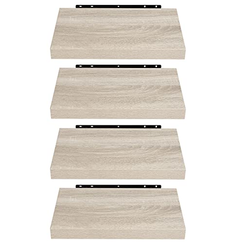 EUGAD Wandregal Wandboard 4er Set Hängeregal Holz Board Modern Sonoma Eiche 25x23x3,8cm 0079QJ-4 von EUGAD