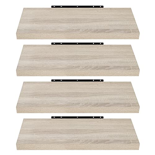 EUGAD Wandregal Wandboard 4er Set Hängeregal Holz Board Modern Sonoma Eiche 60x22,9x3,8cm 0051QJ-4 von EUGAD