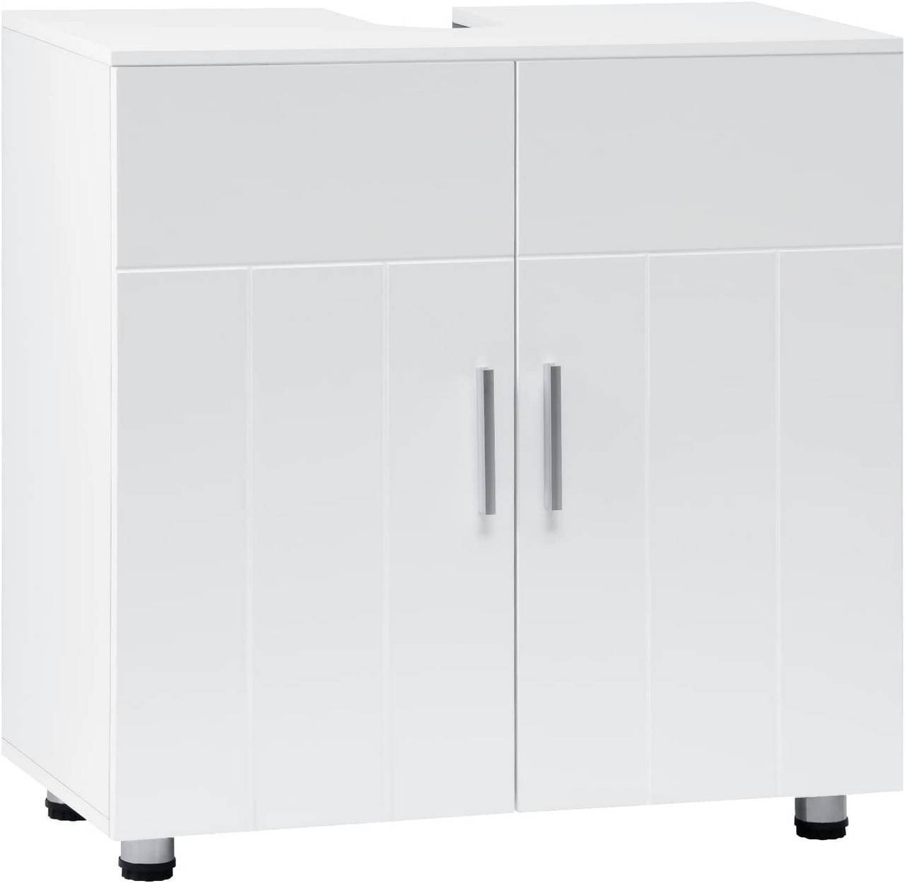 EUGAD Waschbeckenunterschrank (1-St) Landhausstil, MDF, 60x60x30 cm, Weiß von EUGAD