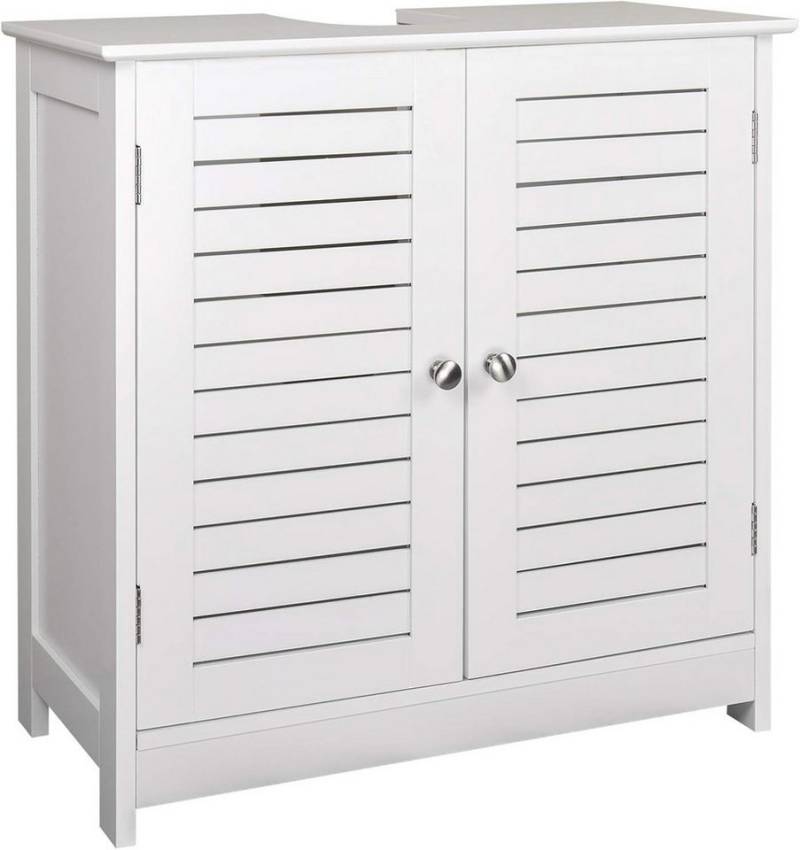 EUGAD Waschbeckenunterschrank (1-St) Waschtisch 60x30x60 cm mit 2 Türe Weiß von EUGAD