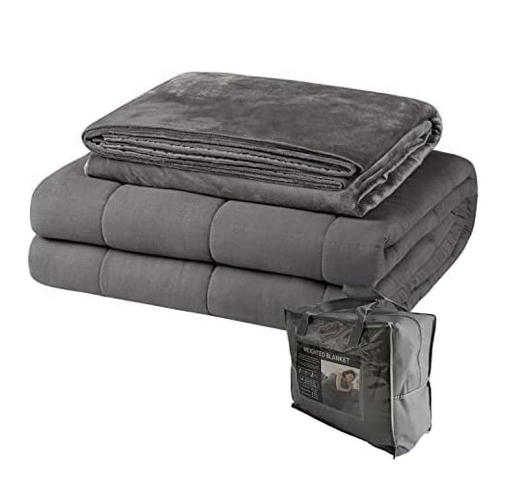 Gewichtsdecke, EUGAD, Bezug: Baumwolle, 11 kg, 150 x 200 cm, mit kurz Plüsch Bettbezug von EUGAD